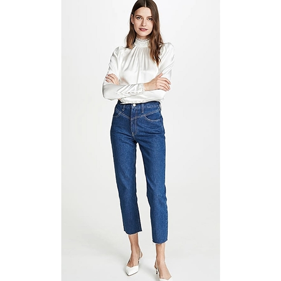 Trave Heidi Cropped Raw Hem Straight Leg Jeans - Picture 12 of 12